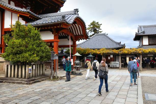 tourists in nara, japan - 興福寺 奈良 個照片及圖片檔