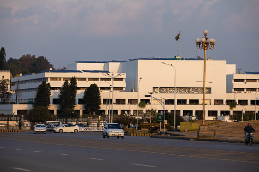 The National Assembly or Aiwan-e-Zairin of Pakistan is the lower legislative house of the bicameral Parliament of Pakistan, which also comprises the Senate of Pakistan. The National Assembly and the Senate both convene at Parliament House in Islamabad.