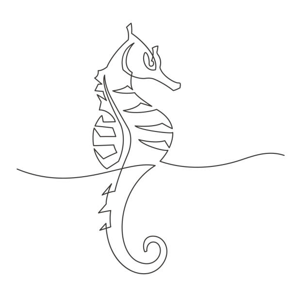 hipokamp jedna linia - mammal hippocampus stock illustrations