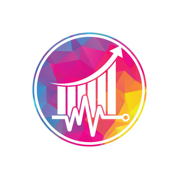 logo pulsu finansowego. ikona projektowania logo finansów heart beat. - investment finance frequency blue stock illustrations