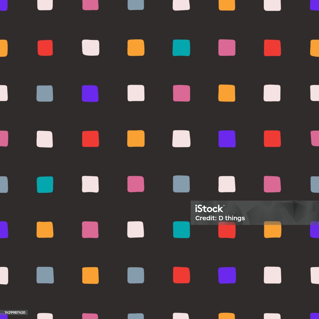Hand Drawn Seamless Squares Pattern Stock Illustration - Download Image ...