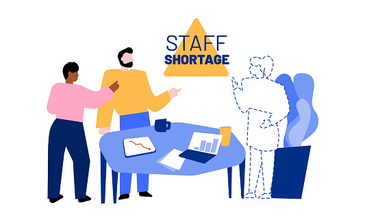 Manpower Problem Staff Shortage Concept Vector Illustration Recruiting Problem Group Of ...