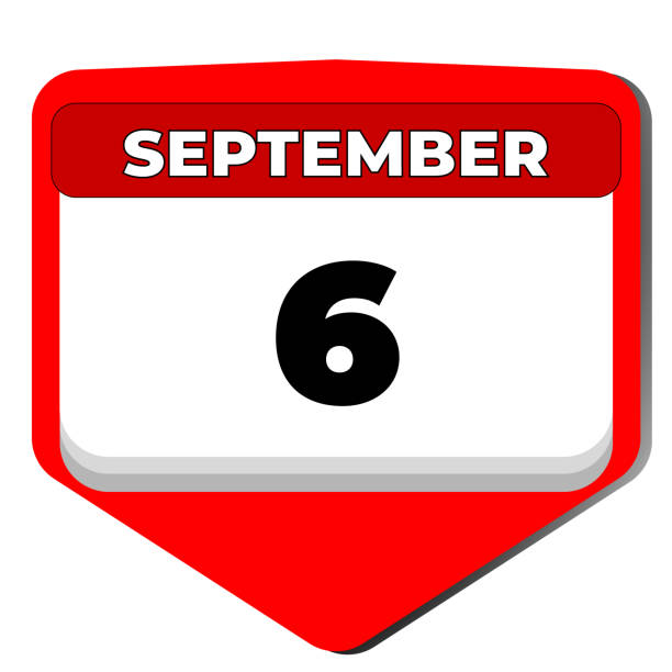 6 September vector icon calendar day. 6 date of September. Sixth day of September. 6th date number. 6 day calendar. Six date. Bulgaria Unification Day 6 September vector icon calendar day. 6 date of September. Sixth day of September. 6th date number. 6 day calendar. Six date. Bulgaria Unification Day. Vector illustration day 6 stock illustrations