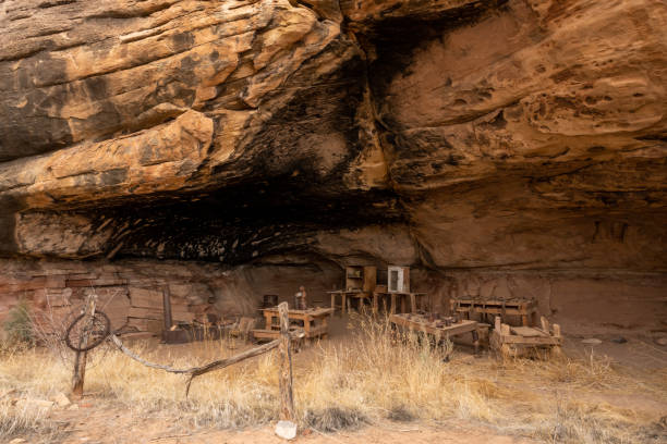 The Old Settlement At Cave Spring In The Needles District The Old Settlement At Cave Spring In The Needles District of Canyonlands canyonlands national park stock pictures, royalty-free photos & images