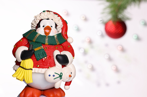 cute snowman artificial made of socks to decorate for Christmas day.
