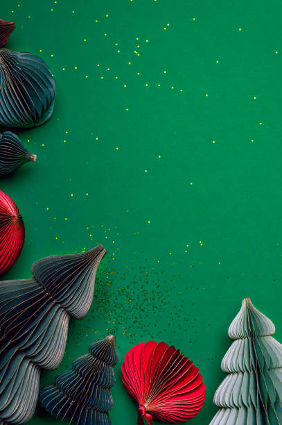 istock Trendy paper Christmas tree baubles 1430012629