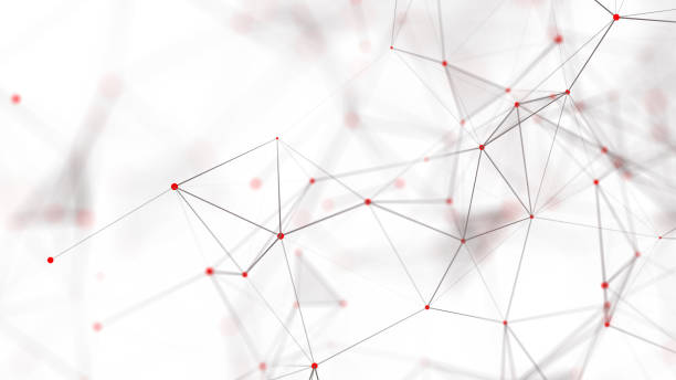 istock Structure of connected lines and dots. Wireframe polygonal elements on a dark background. Science and technology. 3d 1430018931