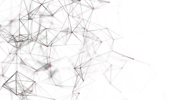istock Structure of connected lines and dots. Wireframe polygonal elements on a dark background. Science and technology. 3d 1430018987
