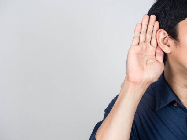 istock Close up man gesture listening isolated 1430019348
