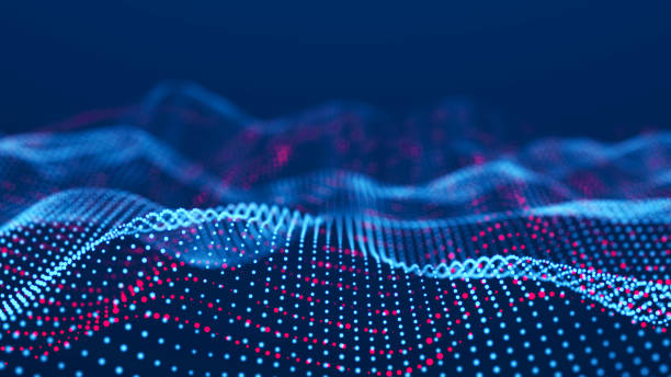 istock Digital wave with many dots. Abstract backdrop of dynamic wave. Technology or science banner. 3d 1430020598