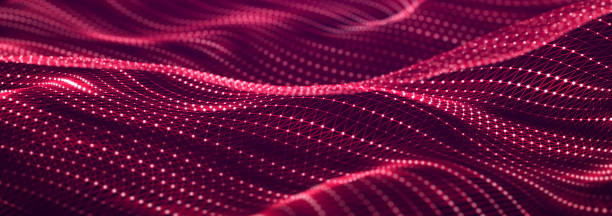 istock Digital landscape with dots and lines. Cyberspace grid. Background concept for your design. 3d 1430021128