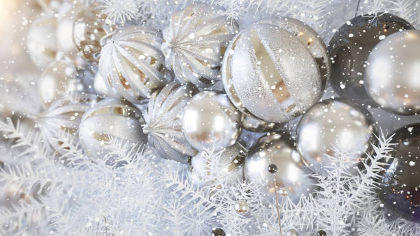 istock Silver Luxury Christmas tree decoration. Christmas concept idea. 1430022967