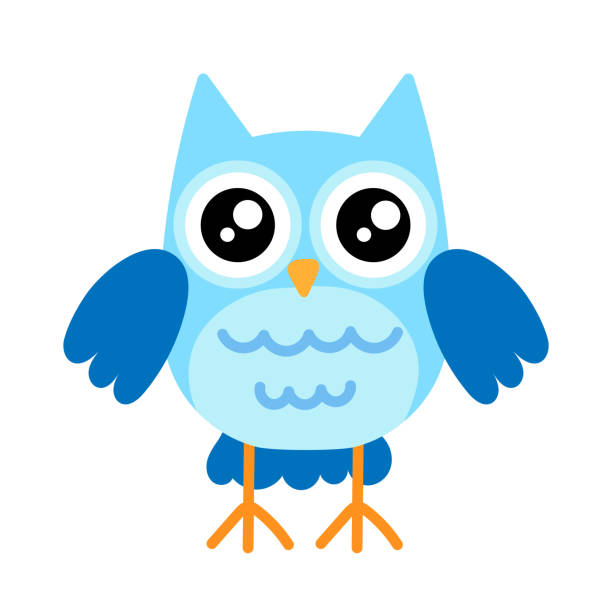 istock Cute blue owl. Child character for stickers, stickers, posters, book illustrations 1430031780