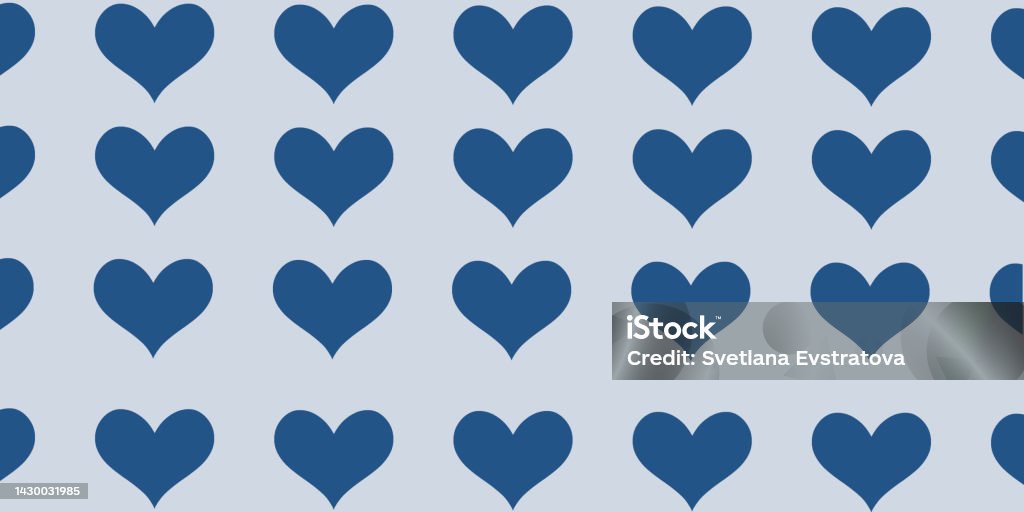 Heart Pattern Light Blue Pattern With Blue Hearts On A Light Blue Background Stock Illustration ...