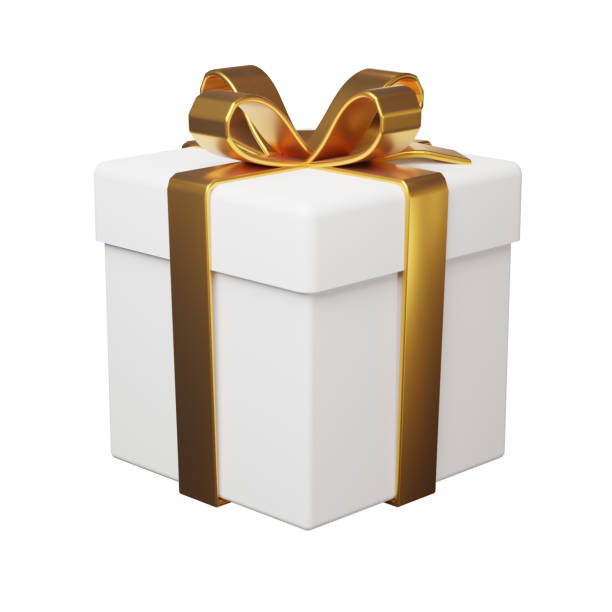 istock 3D Rendering cute gift box for Merry Christmas isolated on the white background with selection clipping path 1430033810