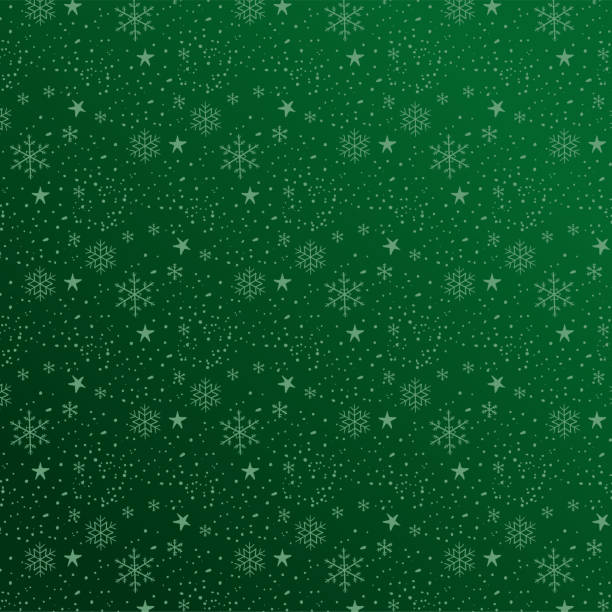 weihnachtsgrüner schneeflockenhintergrund. vektor-illustration - weihnachten stock-grafiken, -clipart, -cartoons und -symbole