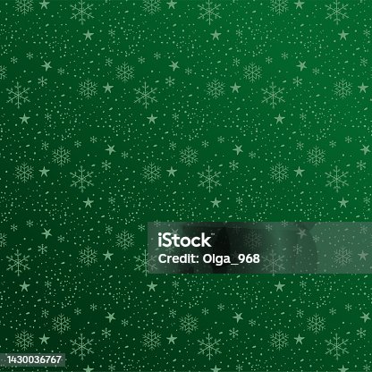 istock Christmas green snowflake background. Vector illustration 1430036767