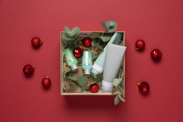 Organic cosmetics gift stock photo