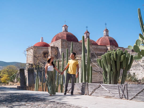 istock Multiracial couple visiting a village in Mexico 1430046772