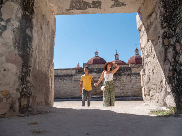 istock Multiracial couple visiting a village in Mexico 1430046938