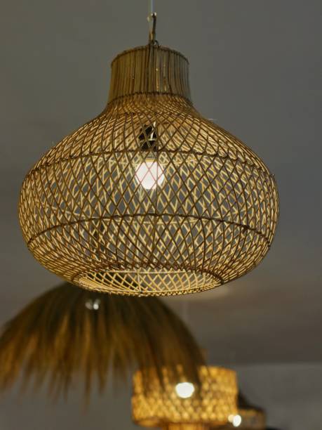 istock decorative lamp with woven bamboo cover 1430048681