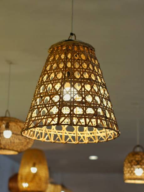 istock decorative lamp with woven bamboo cover 1430048703