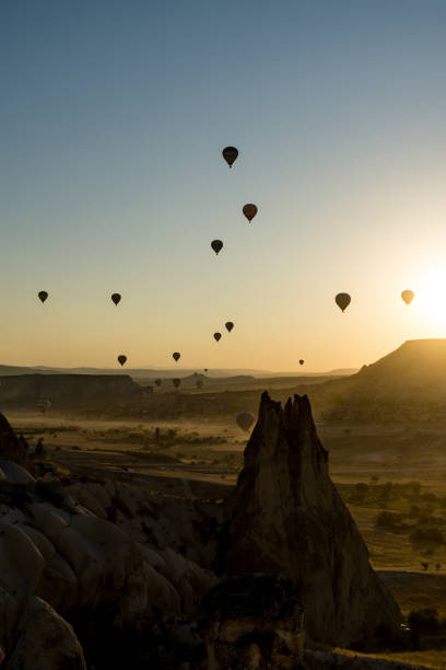 istock Impressive sunrise in Cappadocia with balloons 1430049485