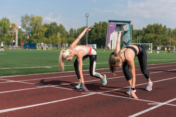 istock Two athlete woman runnner are training 1430052496