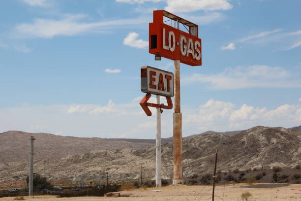 istock Abandoned food and gas signs 1430056155