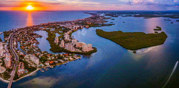 istock Ft Myers Beach,Florida Aerial Sunset 1430056315