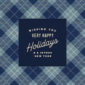 istock Happy Holidays Plaid Design Template 1430056465