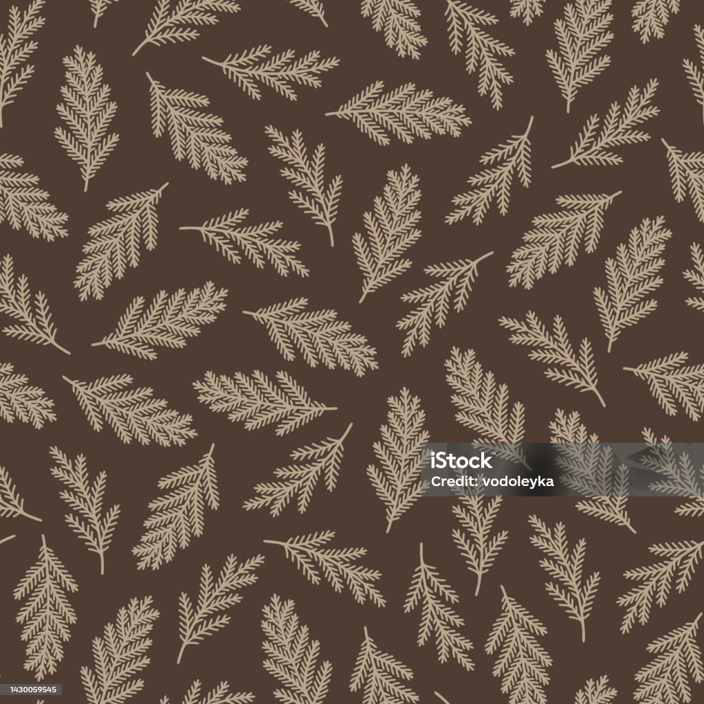 Spruce Tree Repeating Pattern Seamless Pattern With Spruce Branches Stock Illustration - Download ...