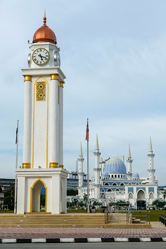 Masjid Jamek mosque at the confluence of Klang and Gombak Rivers in Kuala Lumpur City Center, Malaysia