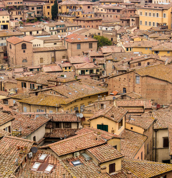 Siena, Italy clay rooftops stock photo