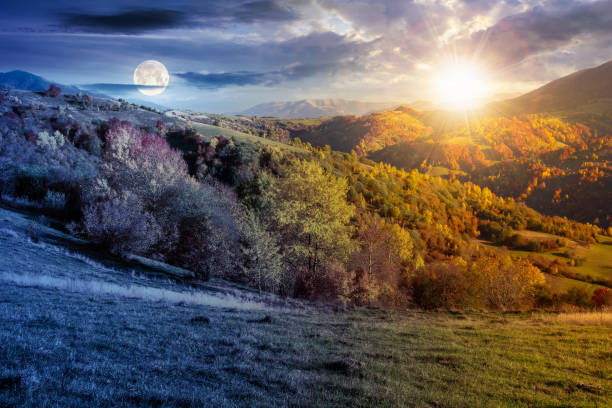 istock day and night time change in mountain landscape 1430074787
