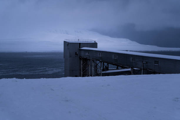 istock Coal Elevator in Barentsburg on a gloomy Winter day, Svalbard 1430075243