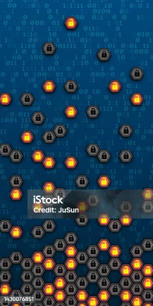 Encryption Your Data Binary Code And Digital Lock Hacker Attack And ...