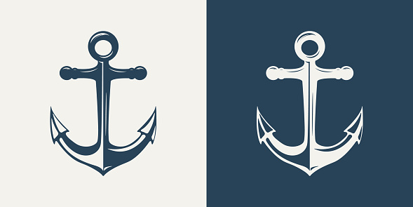 Vector Hand drawn Anchor Icon Set Isolated. Design Template for Tattoos, Tshirt, Logo, Labels. Monochrome Anchor SilhouetteTemplate. Antique Vintage Marine Anchors.