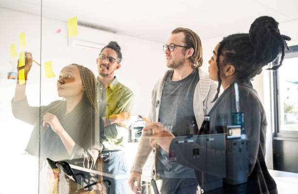 istock Multiracial business team having brainstorming session in office 1430093006