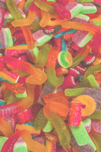 istock Assorted gummy candies. Top view. Jelly  sweets background. 1430102098