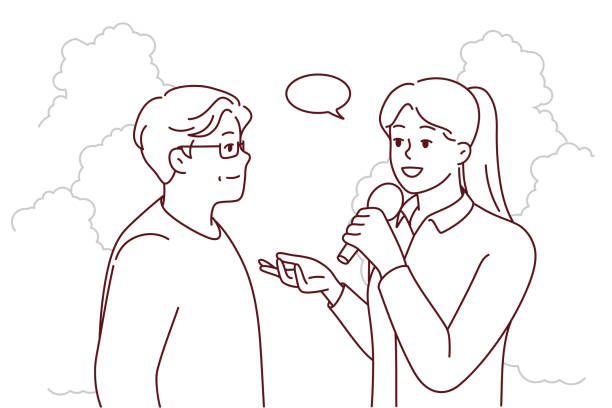 Street Interviewing Icon 20+ Street Interview Woman Illustrations, Royalty-Free Vector Graphics ...