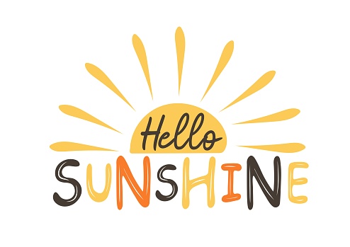 Hello sunshine. Hand drawn typography poster. Modern calligraphy and hand lettering. Inspiration vector illustration