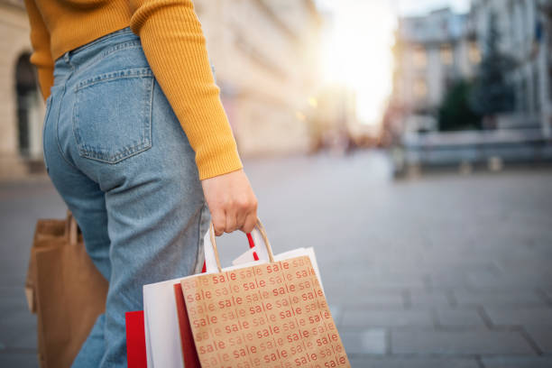 istock Young woman on a shopping spree. 1430108475