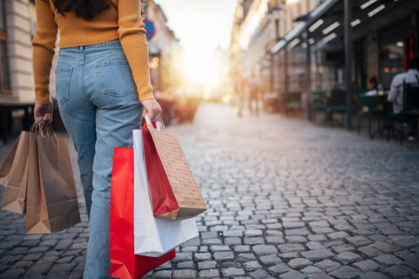 istock Young woman on a shopping spree. 1430108482