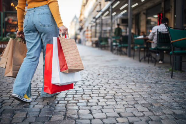 istock Young woman on a shopping spree. 1430108491