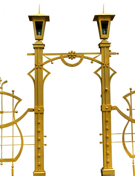 Beautiful metal openwork entrance isolated on white