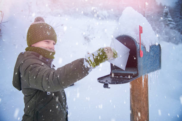 Young Boy Sending a Letter to Santa