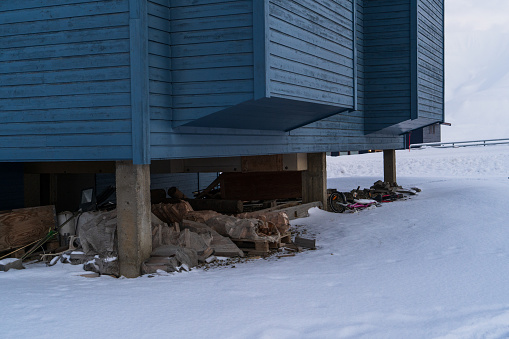 Residential neighbourhoods of Longyearbyen, the capital of the Arctic Archipelago Svalbard.