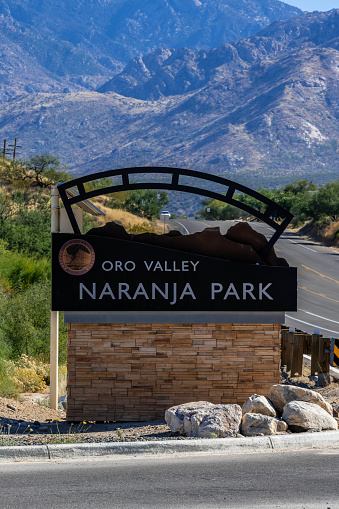 An entrance road going in Oro Valley, Arizona in Oro Valley, Arizona, United States