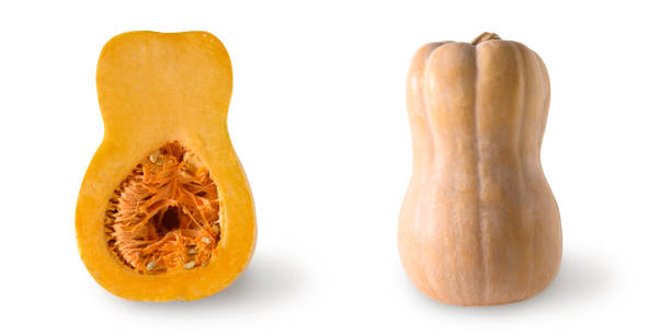 istock Half organic pumpkin on a white background. 1430119878